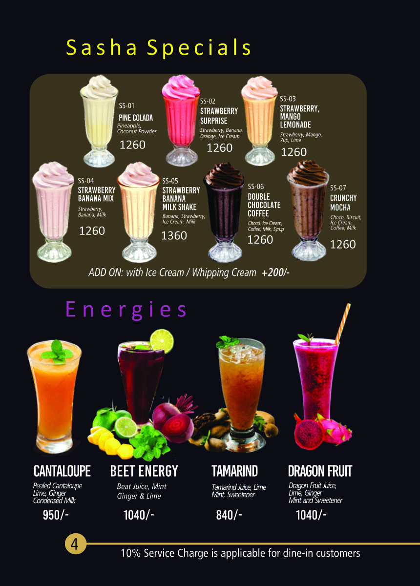 Menu Page 5